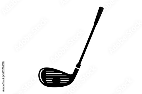 Illustration of a golf club with a black head and shaft isolated on a white background design