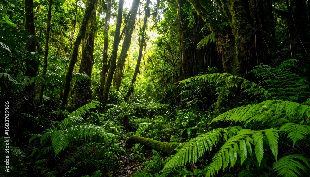 Fototapeta premium Lush tropical rainforest interior