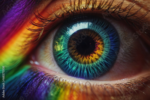 Abstract eye portrait colors splatter creativity spectrum