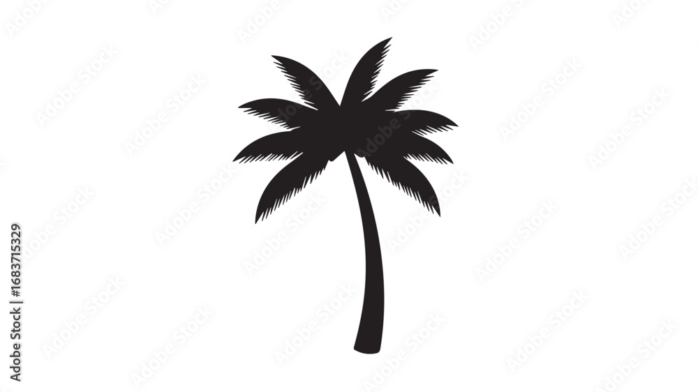 Obraz premium Tropical palm tree silhouette with vibrant color accents
