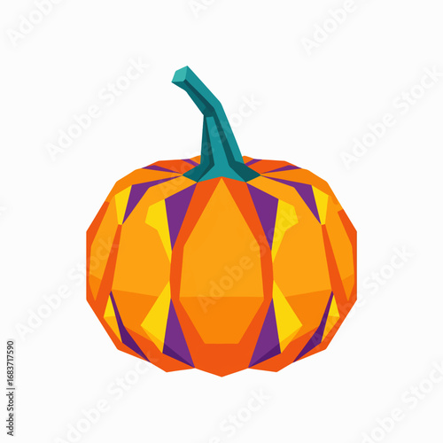 Festive Geometric Pumpkin Decoration for Autumn Harvest Celebrations