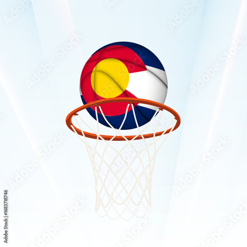 Colorado Flag Basketball Scoring Through Hoop.