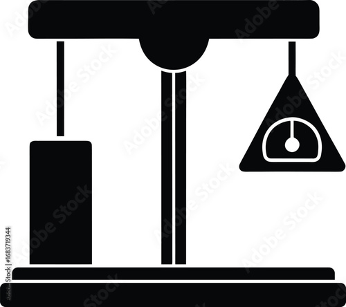 Weigh Station Silhouette Vector Art Illustration