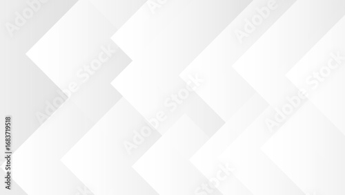 Abstract minimalist background featuring layered geometric shapes. White and light gray parallelograms with a soft gradient effect. Ideal for professional, business, or technology designs