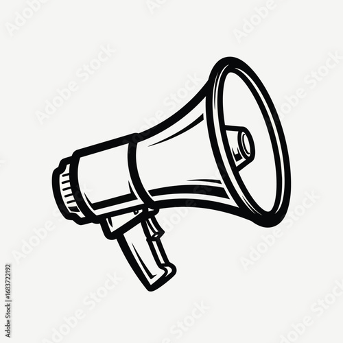 Vintage Megaphone Illustration Loudspeaker Announcement Graphic Design
