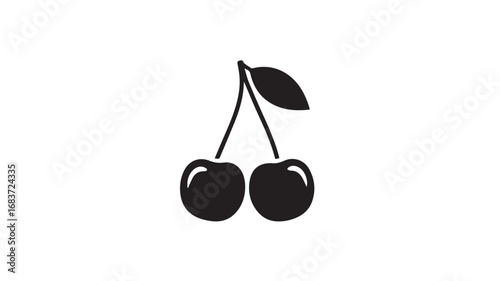 Vibrant cherry illustration with red green and yellow accents