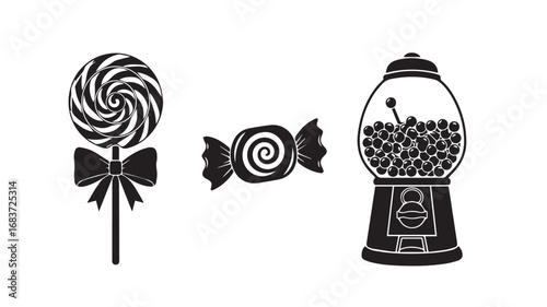 Vibrant abstract geometric pattern with candy like colors and playful shapes