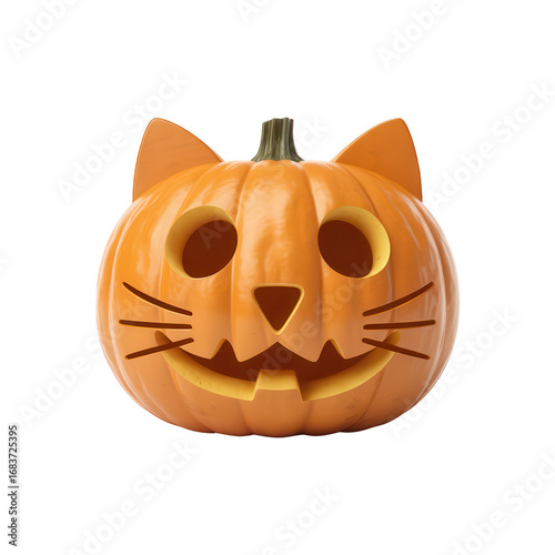 Cat Pumpkin Cartoon for Halloween