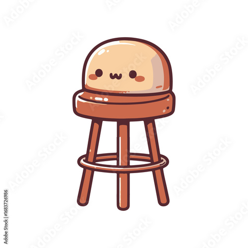 Cute cartoon jelly-like stool character with a smiling face, set against a simple white background
