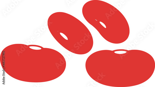 Vibrant red kidney beans scattered natural food ingredient healthy eating vector