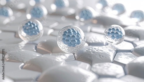 Glowing Stem Cells and Molecular Structures Anti Aging Treatment