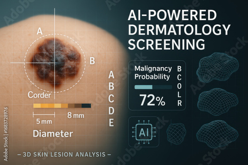 AI-Powered Dermatology Screening: 3D Skin Lesion Analysis for Malignancy Probability - Illustration