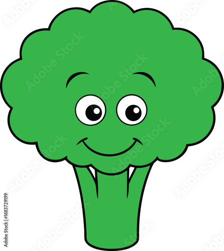 Fresh green broccoli floret vector illustration icon for healthy eating designs transparent background