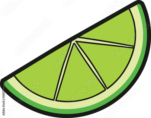 Juicy green lime wedge vector illustration for refreshing food and drink graphics transparent background