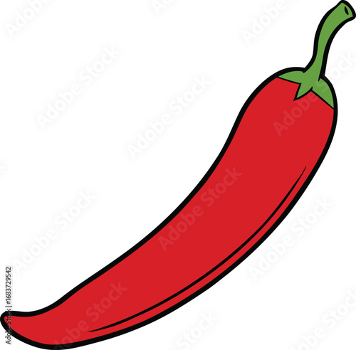 Vibrant red chili pepper vector illustration for spicy food and cuisine designs transparent background