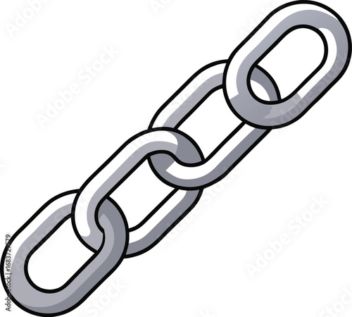 Shiny silver chain link loop vector illustration scalable eps graphic transparent background