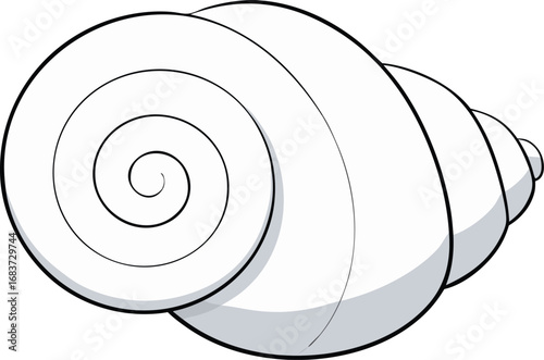 Seashell spiral ridges vector illustration scalable eps icon for design transparent background