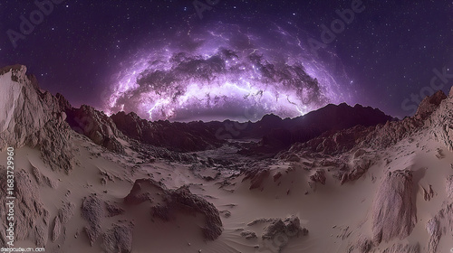 Majestic Martian Landscape Under a Cosmic Milky Way