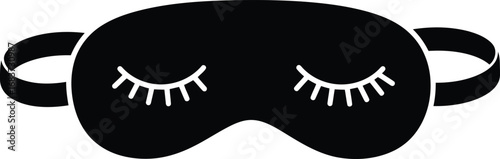 Cute sleeping mask with closed eyes and eyelashes vector