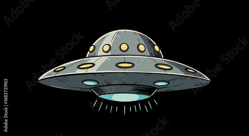 Stylized flying saucer illustration
