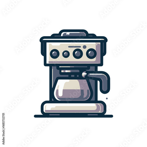 Vintage coffee maker brewing coffee in a cozy kitchen, with sunlight streaming through the window