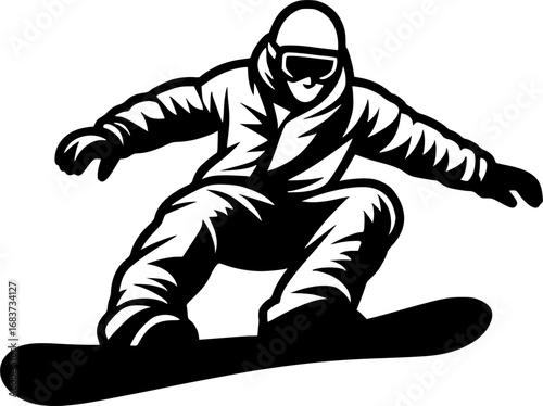 Snowboard Typography, Winter Sports, Extreme Snowboarder sign, symbol, vector, art