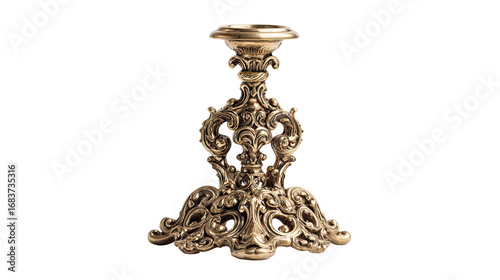 Ornate gold candleholder with intricate details