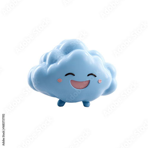 Light-blue cartoon cloud with a happy expression