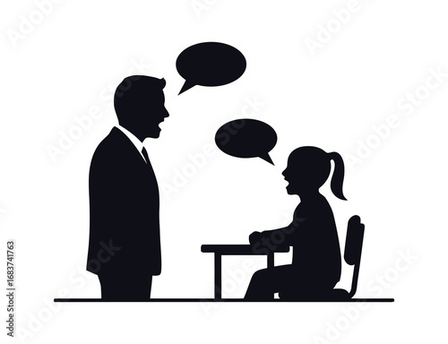 Teacher and student having a conversation