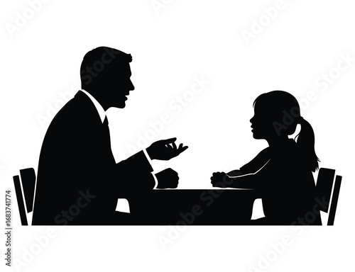 Teacher and student in a meeting, discussing progress and future plans