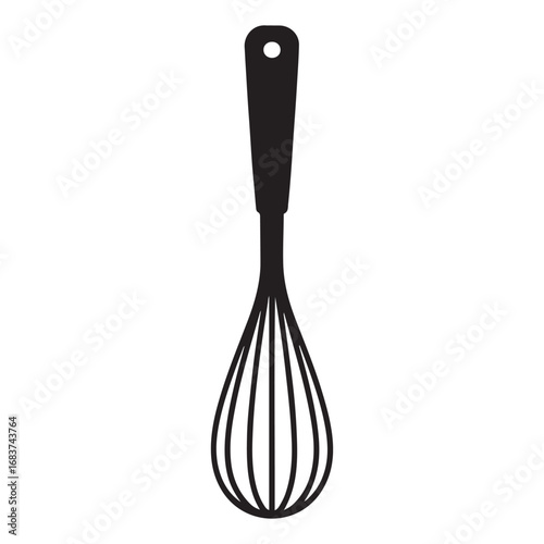 Whisk icon. Vector concept illustration for design. Vector black silhouette. with white background