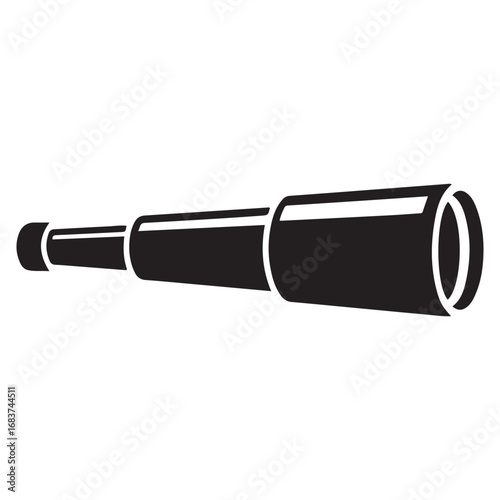 Telescope icon. Vector concept illustration for design. Vector black silhouette. with white background