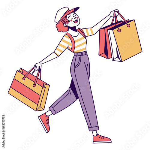 woman with shopping bags