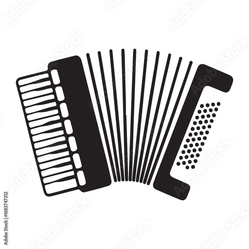 Accordion icon. Vector concept illustration for design. Vector black silhouette. with white background