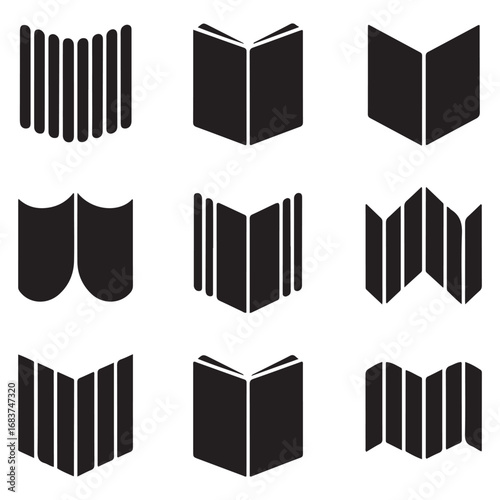 Accordion icon. Vector concept illustration for design. Vector black silhouette. with white background