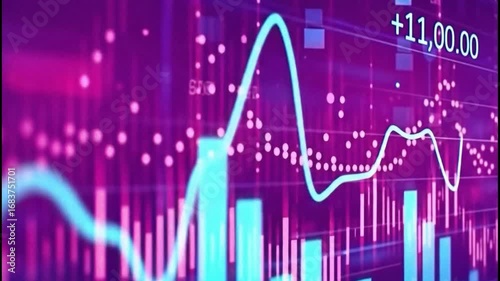Financial data analysis showing positive growth trend in stock market