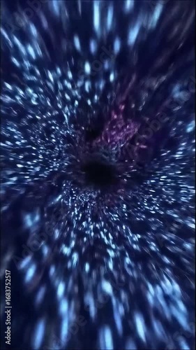 Flying through a glittering wormhole in deep space