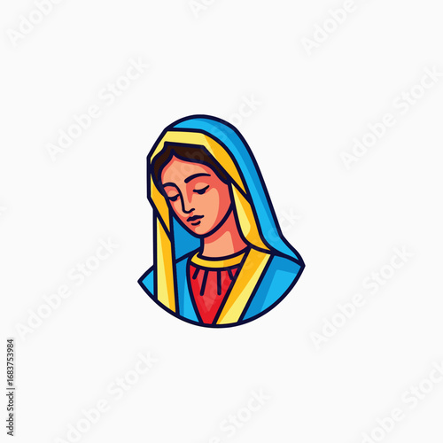 Blessed Mother Mary Religious Iconography Symbolizing Faith and Devotion