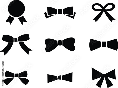 set of black bow ties