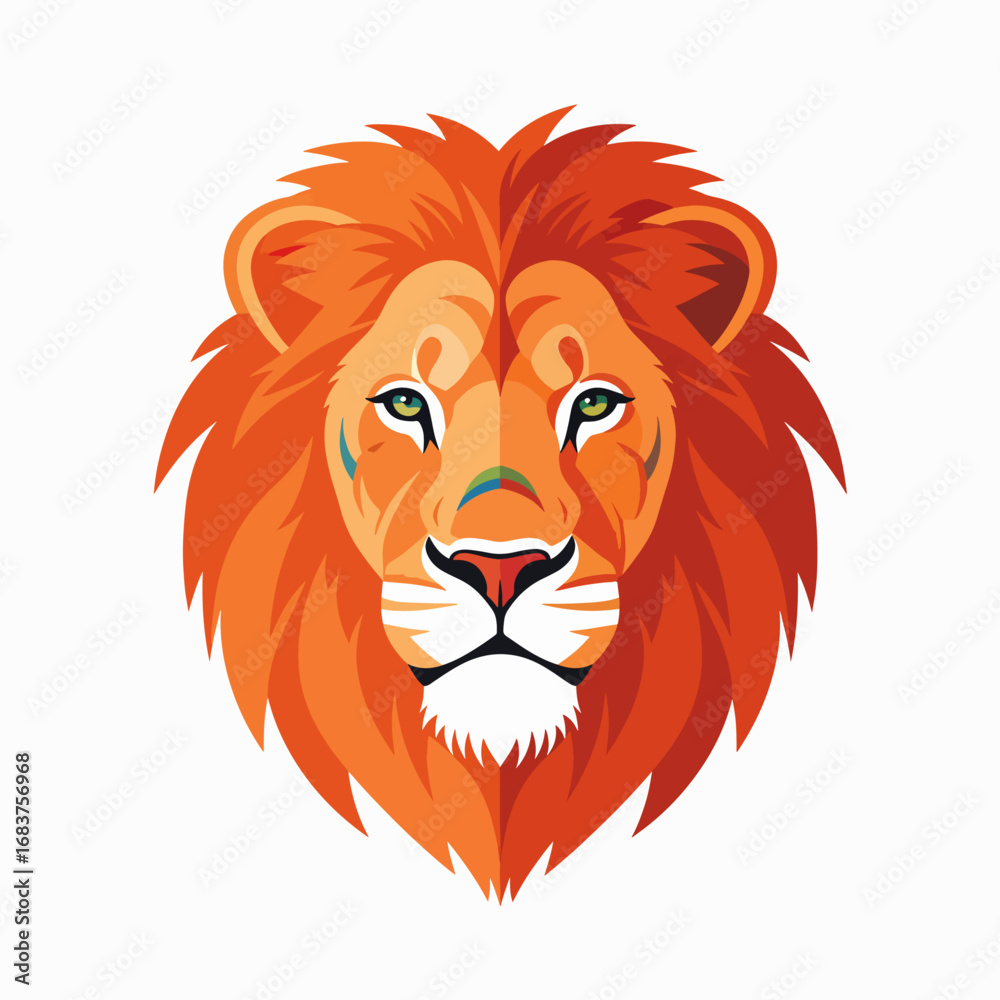 Obraz premium Majestic Lion Portrait Fierce King of the Jungle with Vivid Mane