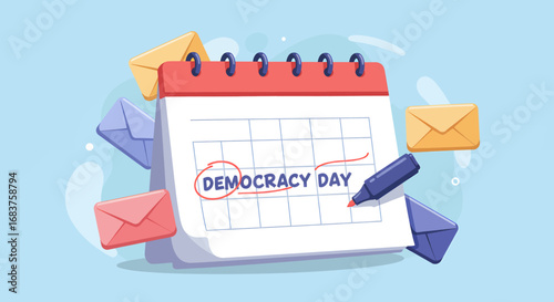 Calendar with democracy day marked symbolizing civic awareness