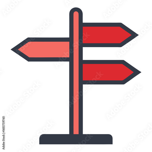 Direction Signpost Icon Vector for Navigation, Guidance, and Decision Making Concepts