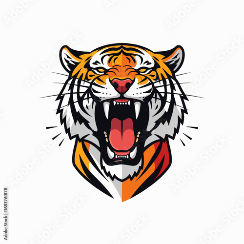 Fierce Tiger Roaring With Open Mouth And Sharp Teeth Displayed