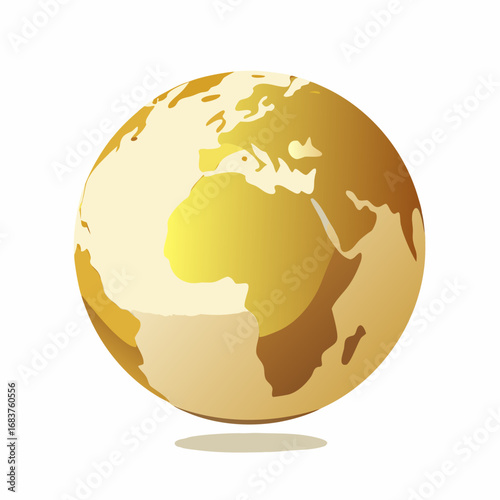 Premium Golden Earth Globe Vector Illustration for Global Business, Finance, and Wealth Concepts