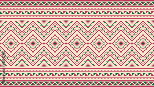 Ethnic pattern, Aztec native tribe seamless pattern, Native American fabric, geometric pattern, colorful design, design for print, textile, background, vector.
