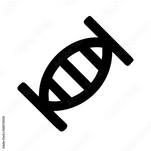 Vector art of black dna molecule icon for science concept