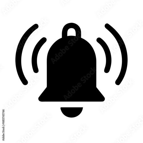 Vector art of ringing bell icon for notification alert