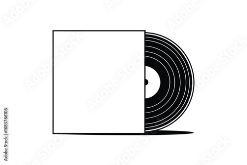 Vinyl record sleeve with record