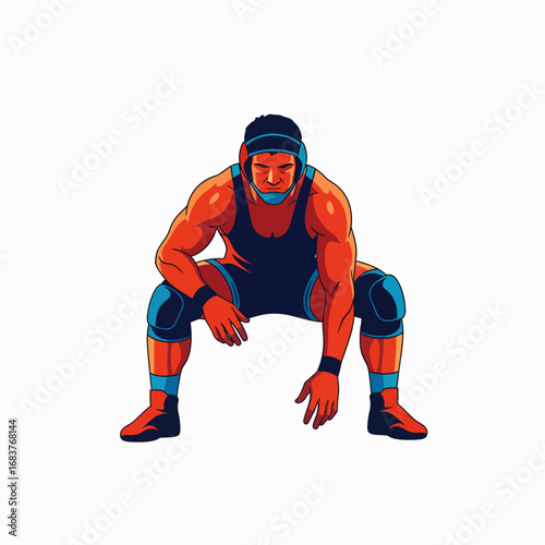 Aggressive Wrestler Ready for Intense Combat and Strategic Matchups on the Mat