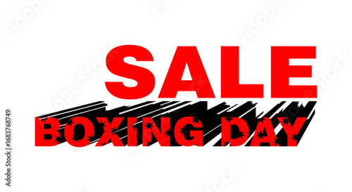 Boxing day icon, background illustration, label, concept. Happy boxing day sale. Promotional graphic with the text 'Boxing Day, Sale'. Sales event concept